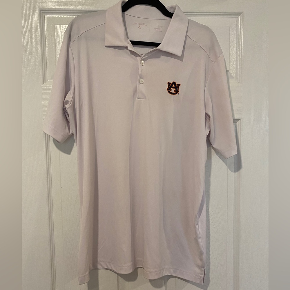 MENS WHITE AUBURN UNIVERSITY POLO SHIRT - L